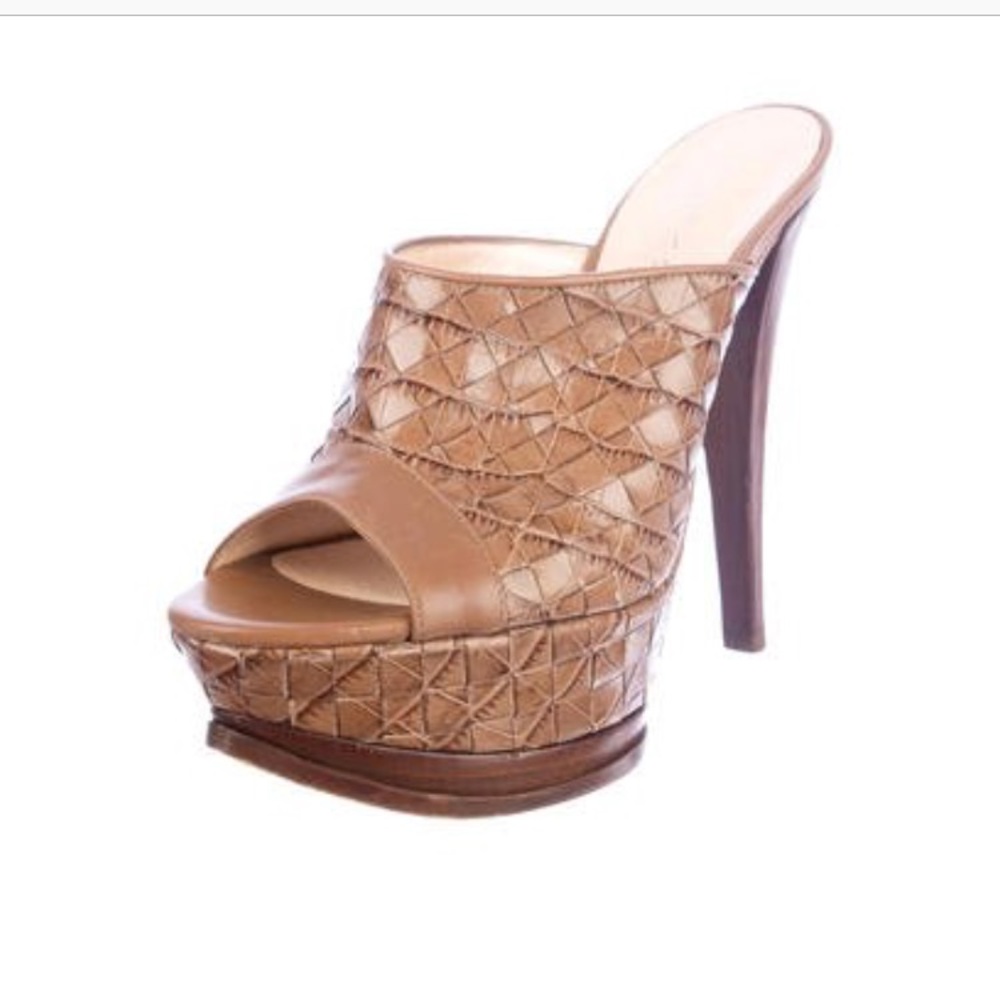 CASADEI woven croc platforms GUC sexy showstoppers